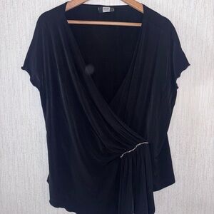 3/$15 Studio 1940 Black Draped Blouse